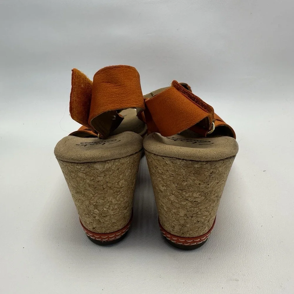 Clarks Orange Wedge Sandals
